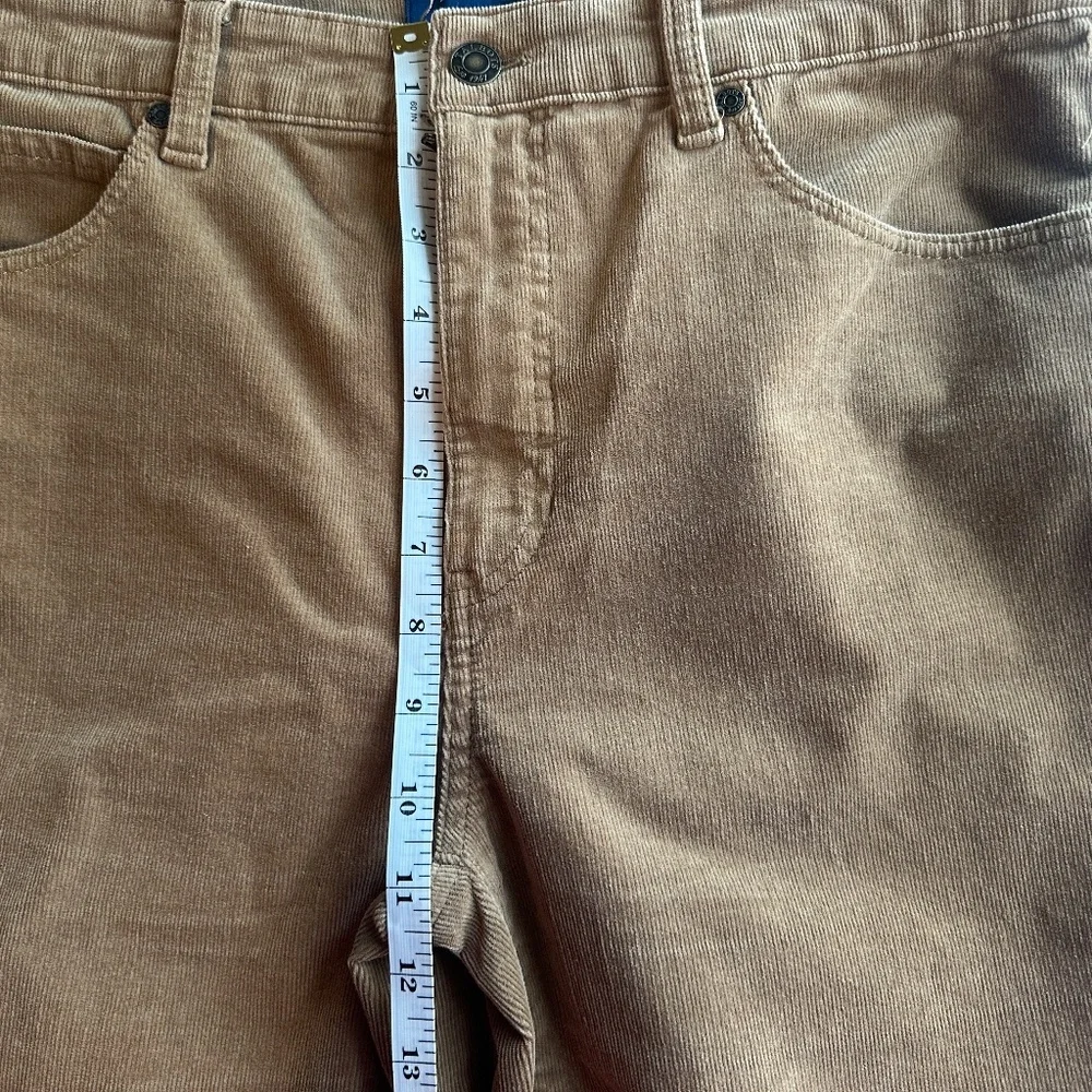 Talbots Womens 8 Corduroy Pants High Waist Straight Leg Brown Tan Khaki - Picture 10 of 10